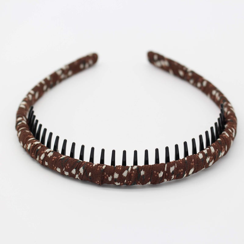 JOBAND إكسسوارات شعر رباط رأس مزخرف بالأزهار مع مشط، أربطة شعر غير قابلة للانزلاق، طوق شعر ناعم ومريح للنساء/الفتيات (4 ألوان) - Image 5